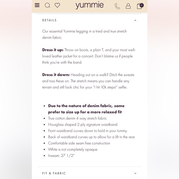 Yummie Denim shaping legging- Medium - Picture 3 of 8